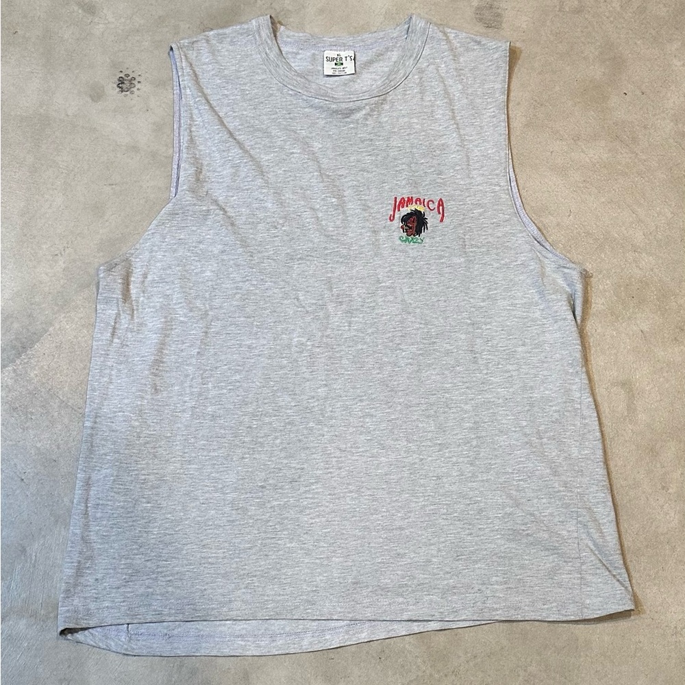 Vintage Grey Embroidered Jamaica Me Crazy
Tank Top Size XL